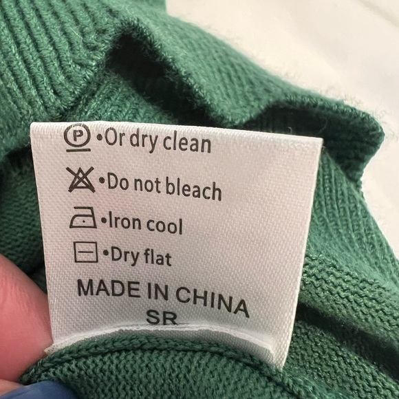 Grecelle (Grecelle) Green Scalloped Trim Cardigan Size XL Cropped Knit Sweater - Picture 6 of 7